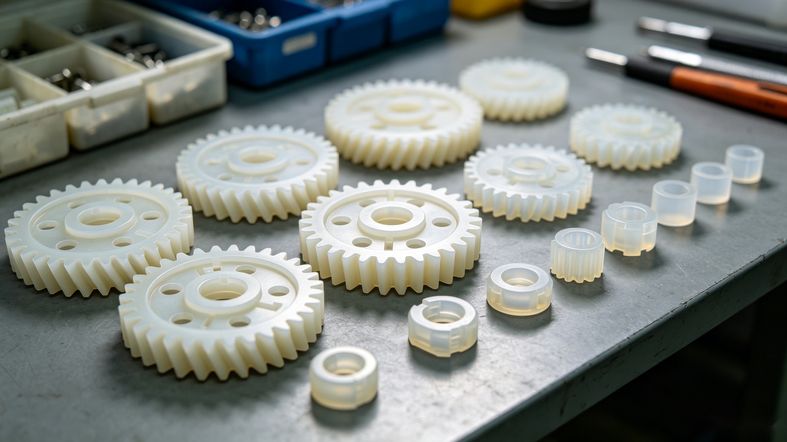 Molded gears and connectors