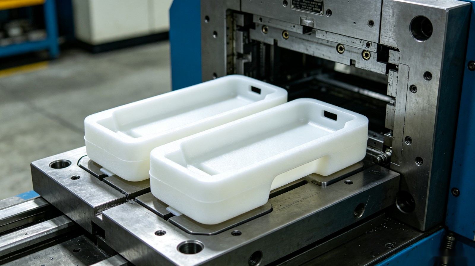 Freshly molded plastic part